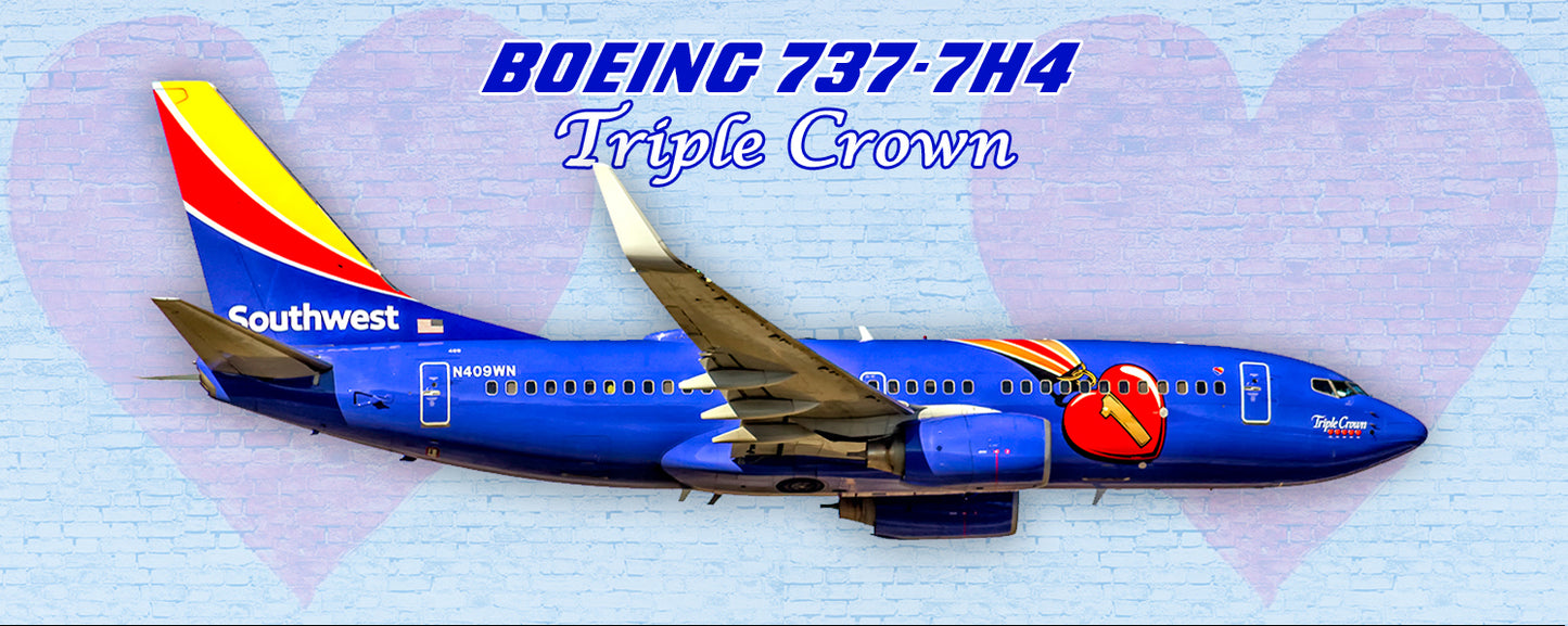 Southwest Airlines Triple Crown Colors Boeing 737 Fridge Magnet (PMT1629)