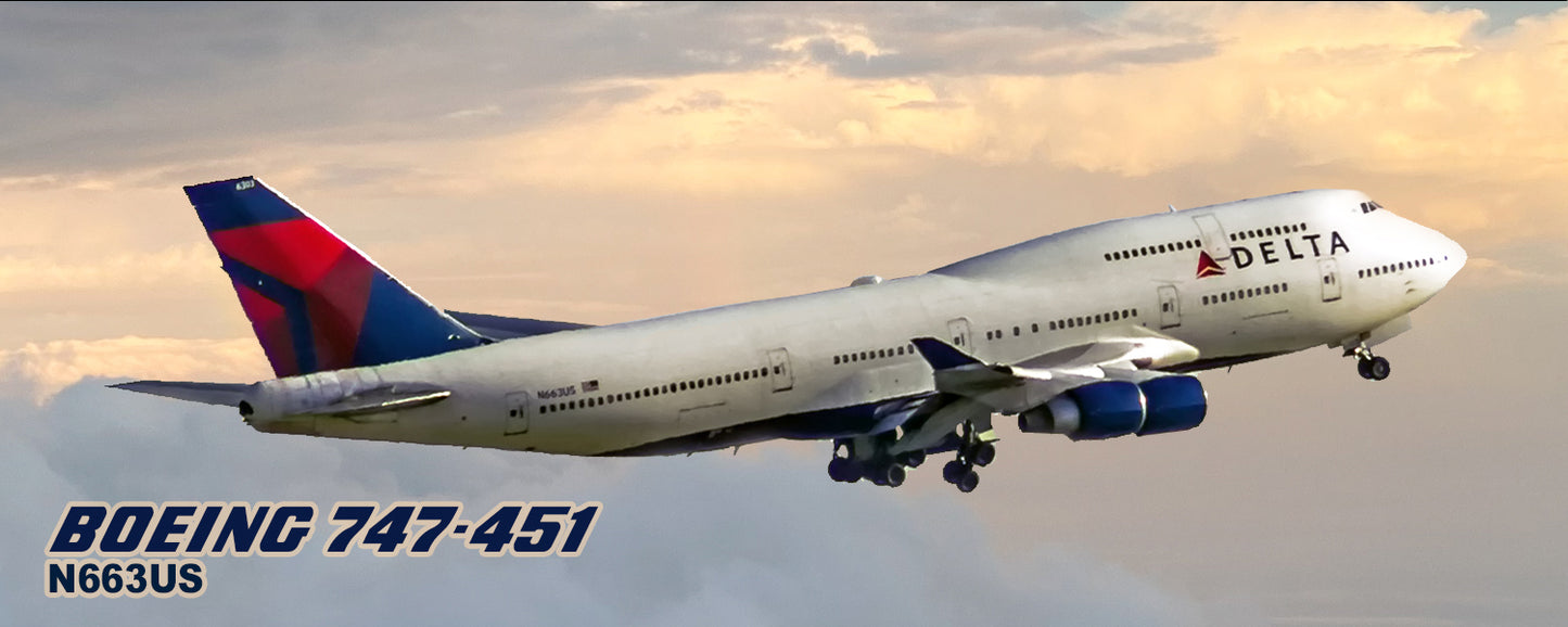 Delta Air Lines 2007 Colors Boeing 747-451 Fridge Magnet (PMT1633)