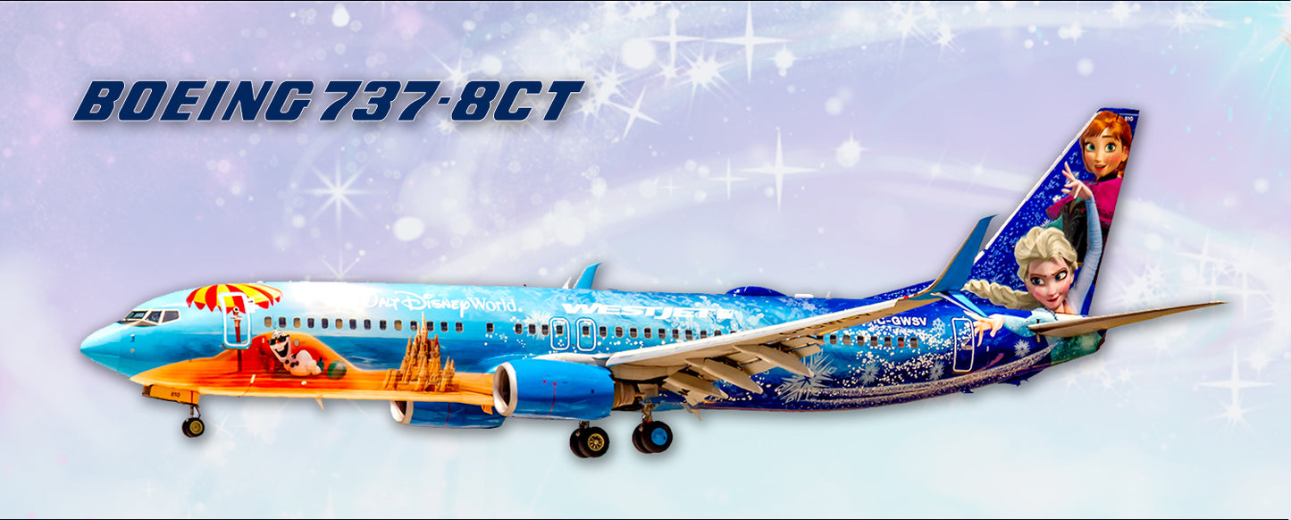 WestJet Airlines Boeing 737-8CT Frozen Color Scheme Fridge Magnet (PMT1697)