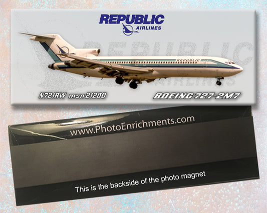 Republic Airlines Boeing 727-2M7 Fridge Magnet (PMT1713)