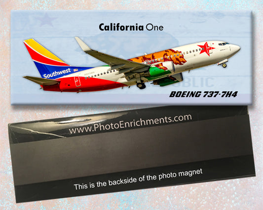 Southwest Airlines Boeing 737-7H4 California One Colors Fridge Magnet (PMT1720)