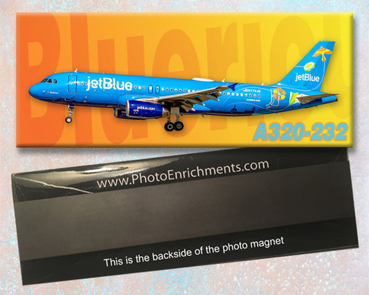 JetBlue Airways Airbus A320-232 Bluericua Colors Fridge Magnet (PMT1725)