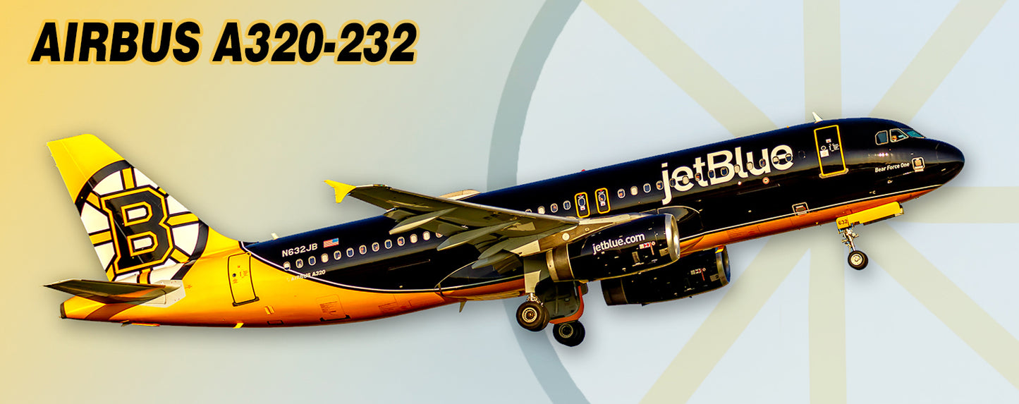 JetBlue Airways Airbus A320-232 Boston Bruins Colors Fridge Magnet (PMT1726)