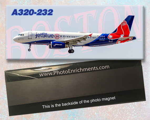 JetBlue Airways 2021 Red Sox Colors Airbus A320 Fridge Magnet (PMT1758)