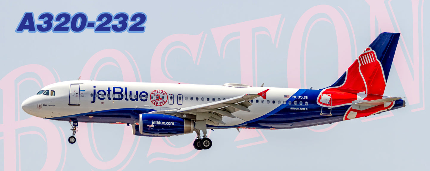 JetBlue Airways 2021 Red Sox Colors Airbus A320 Fridge Magnet (PMT1758)