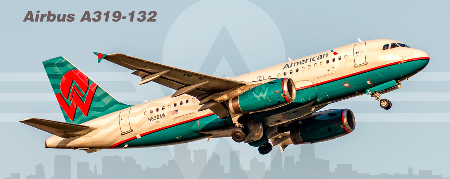 American Airlines Airbus A319 America West Colors Fridge Magnet PMT1787