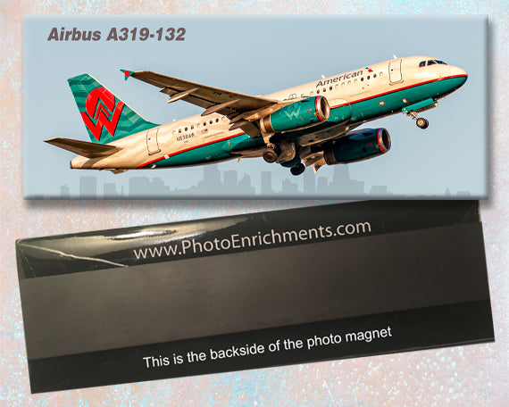 American Airlines Airbus A319 America West Colors Fridge Magnet PMT1787