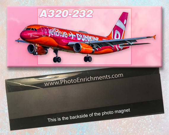 JetBlue Dunkin Colors Airbus A320 Fridge Magnet (PMT1814)