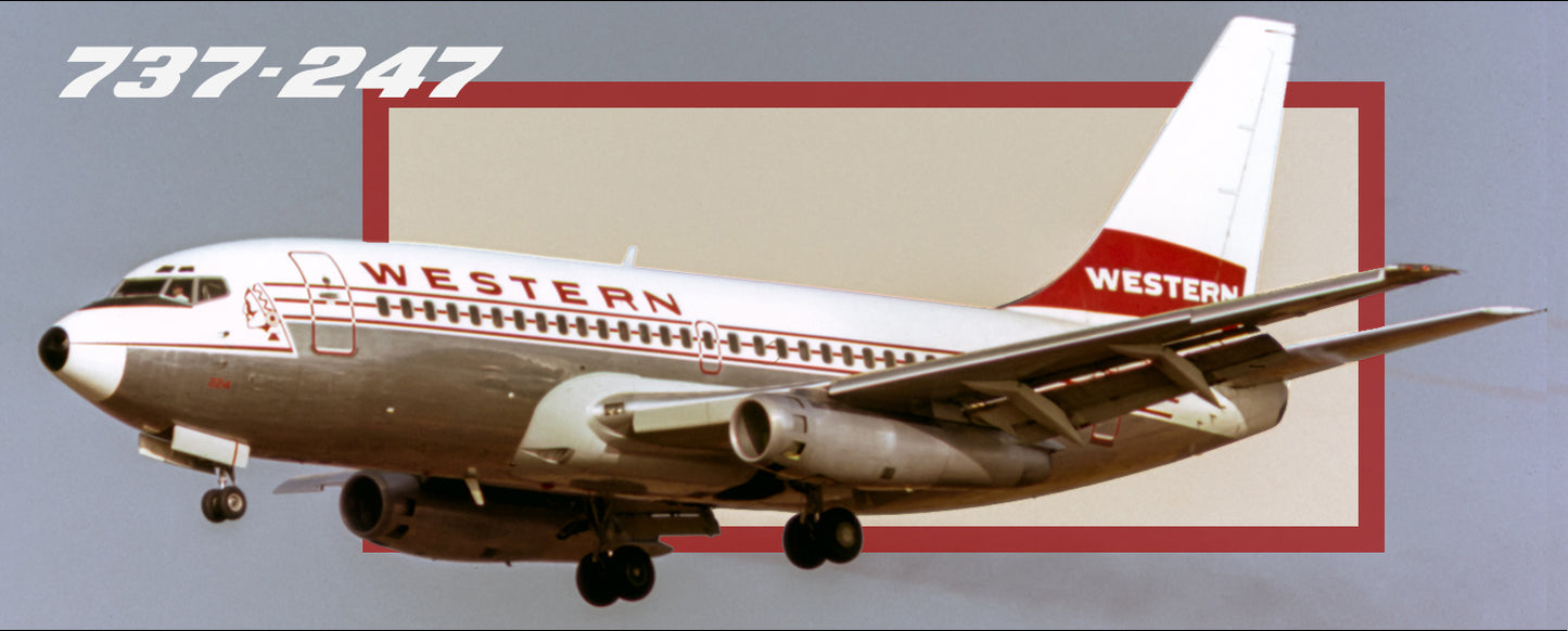 Western Airlines Boeing 737-247 Fridge Magnet (PMT1818)