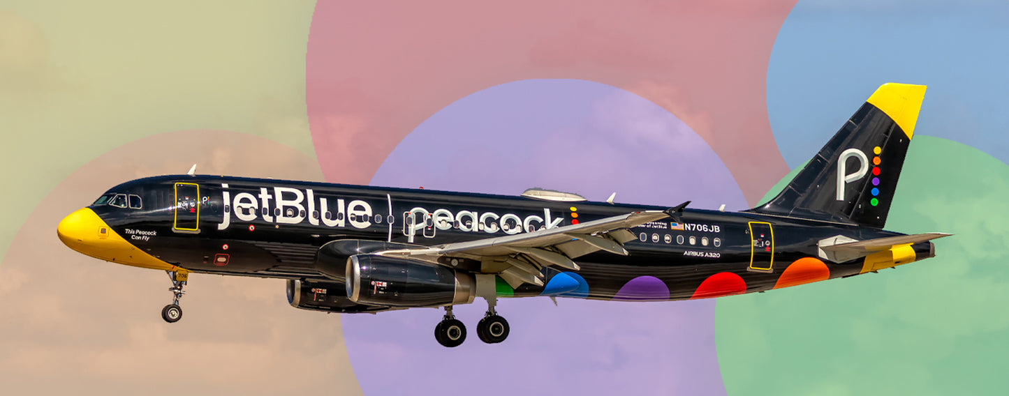 JetBlue Peacock Colors Airbus A320 Fridge Magnet (PMT1821