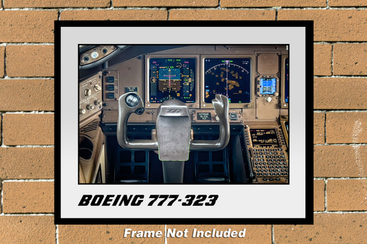 Boeing 777-323 Cockpit Captain's Yoke Color Photograph (PP061LGJM11X14)