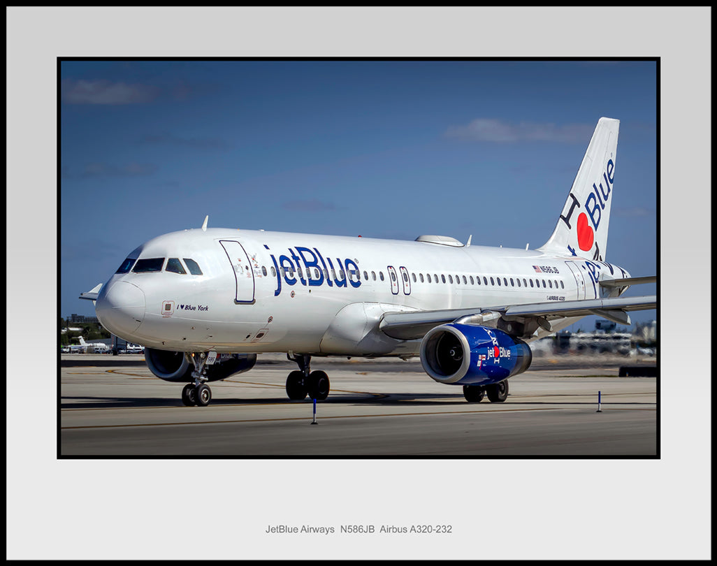 JetBlue Airways N586JB Airbus A320-232 Color Photograph (T244LGJM11X14)