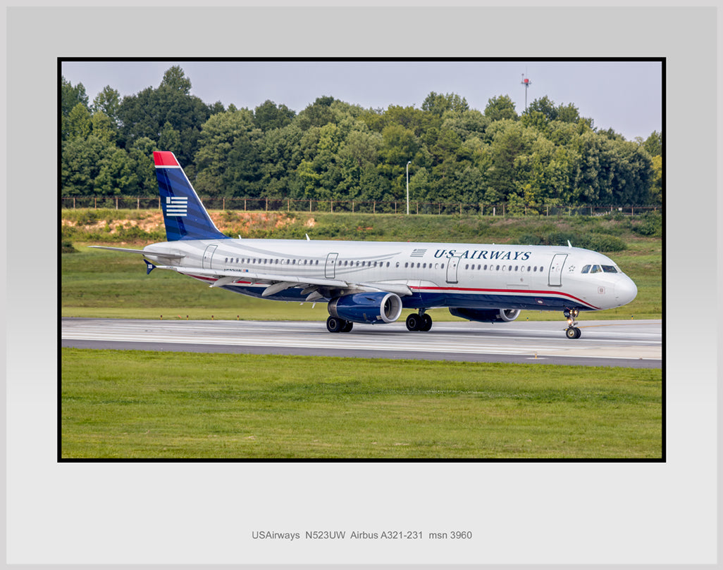 USAirways Airbus A321-231 Color Photograph (TA029RGJM11x14)