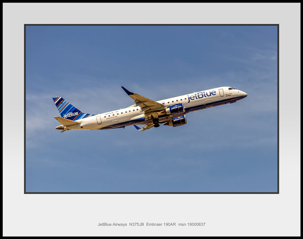 JetBlue Airways Embraer 190AR Color Photograph (YB011RAJM11X14)
