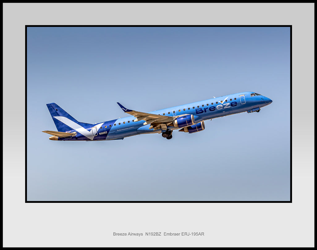Breeze Airways N192BZ Embraer ERJ-195 Color Photograph (YB017RAJM11X14)