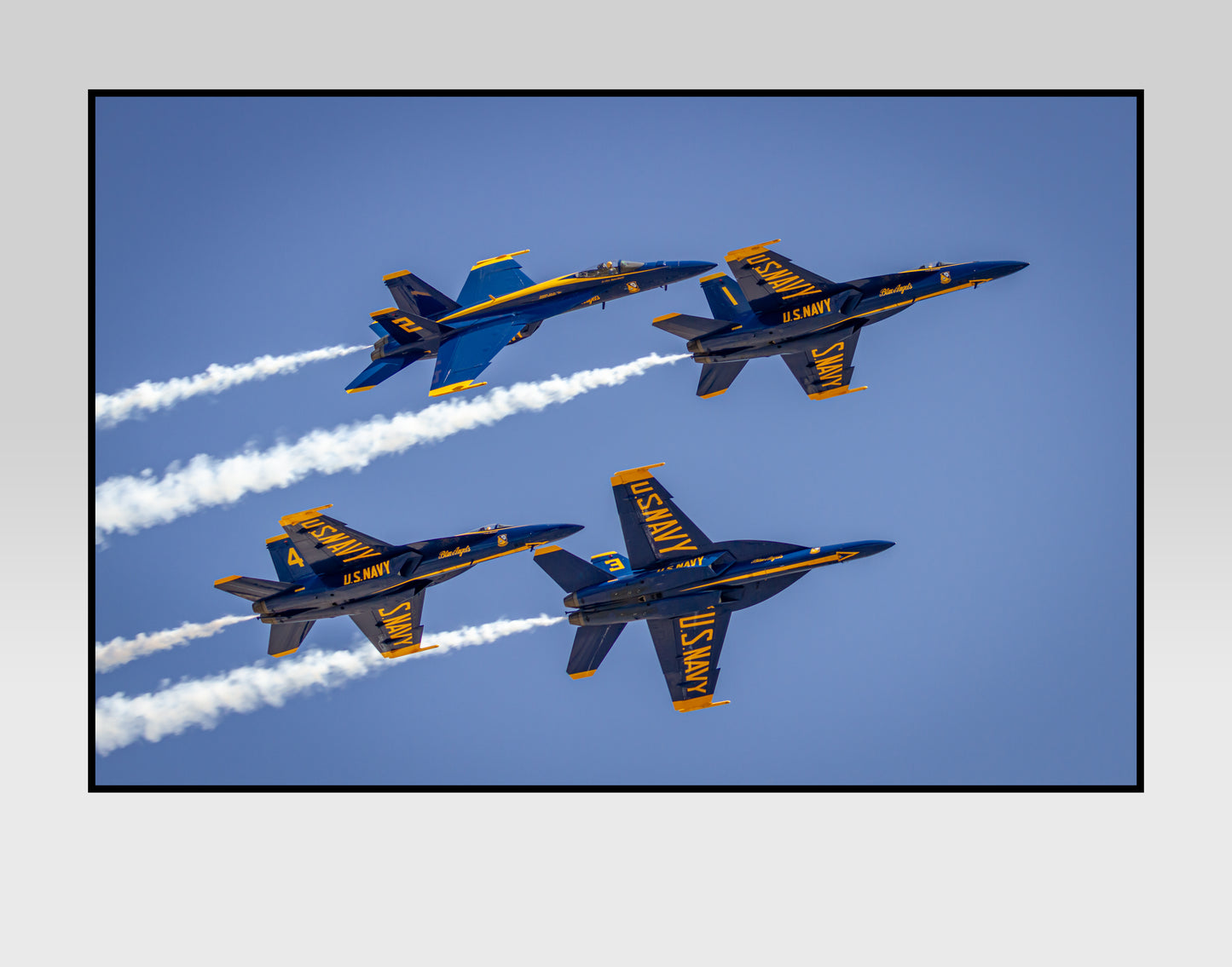 Blue Angel F-18 Hornets Formation Color Military Photograph (ZF007RAJM11X14)