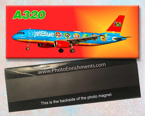JetBlue Mario and Friends Colors Airbus A320 Fridge Magnet (PMT1813)