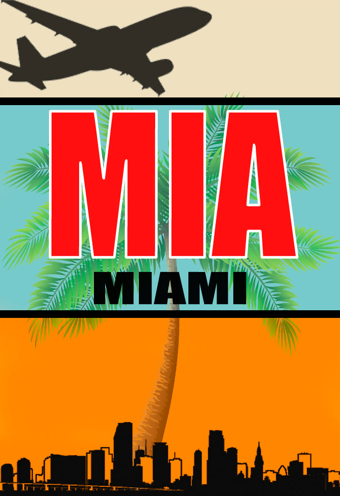 MIA Airport Code Fridge Magnet (ACM1010)