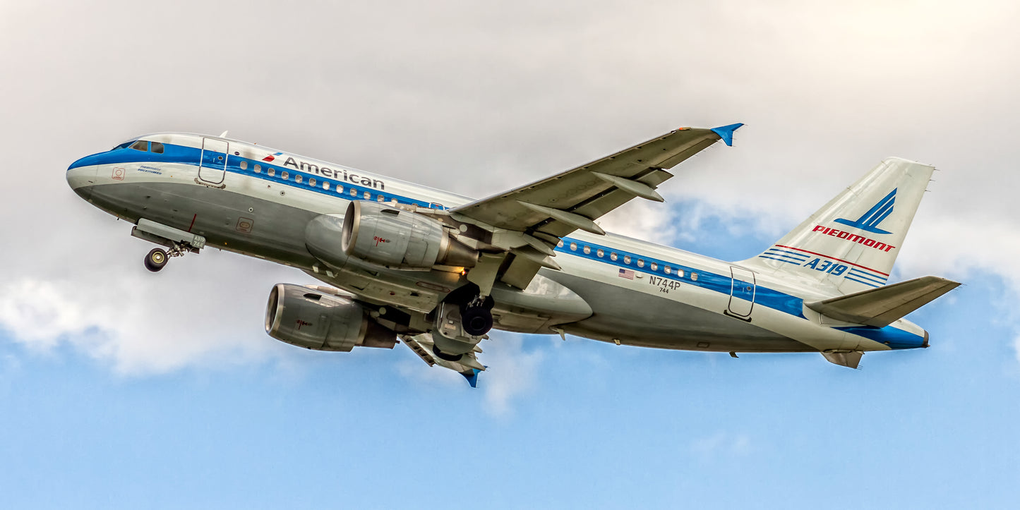 American Airlines Piedmont Colors Airbus A319 Color Photograph (APPM10013)