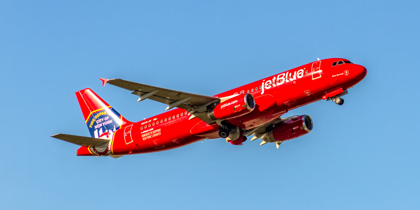 JetBlue Airways Blue Bravest Airbus A320-232 Color Photograph (APPM10020)