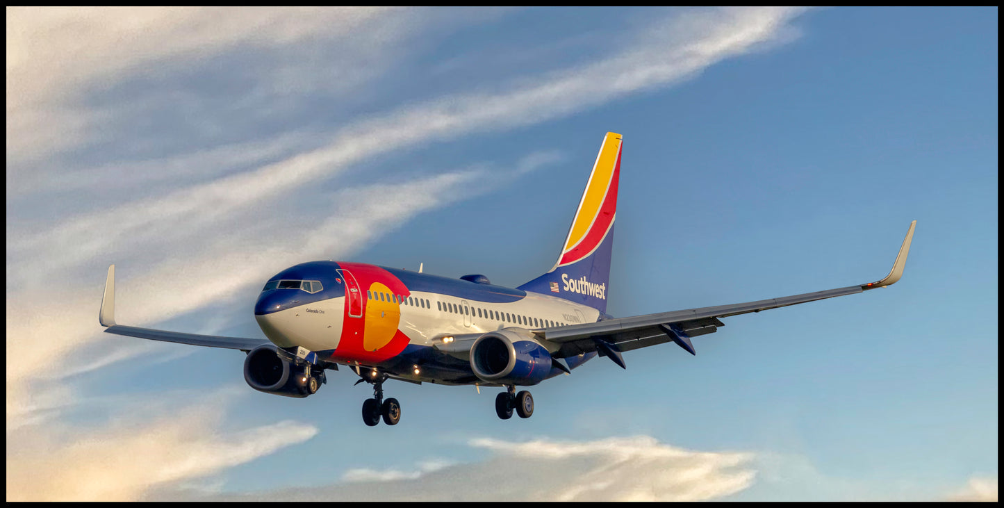 Southwest Airlines Colorado One Boeing 737-7H4 Color Photograph (APPM10107)