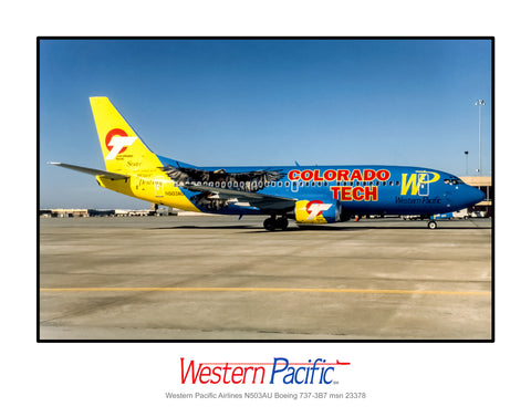 Western Pacific Airlines Boeing 737-3B7 Color Photograph (K036RGAA11X14)