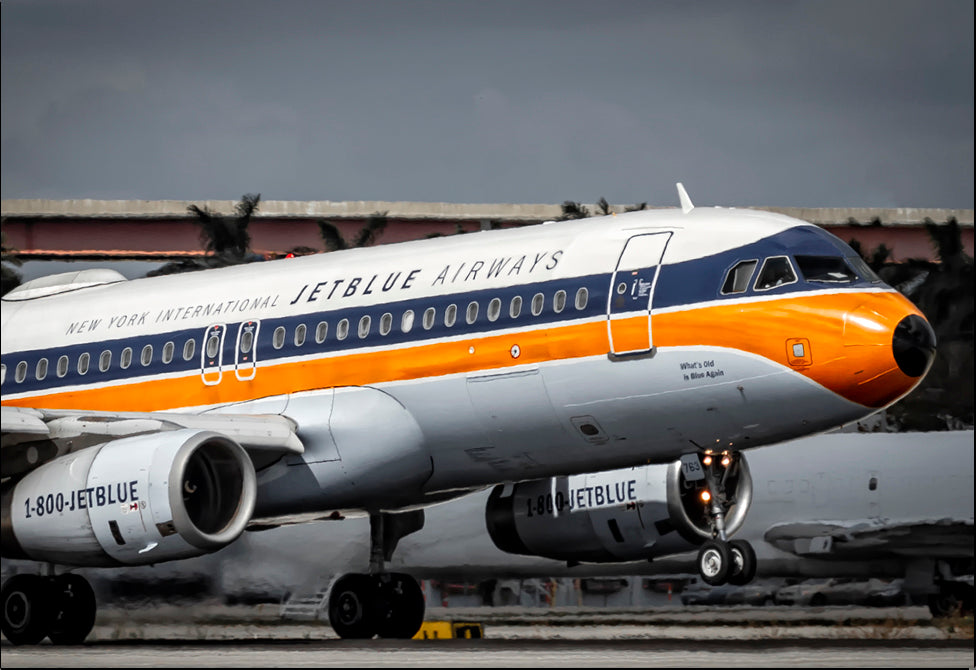 JetBlue Airways Retro Plane Fridge Magnet (LM14207)