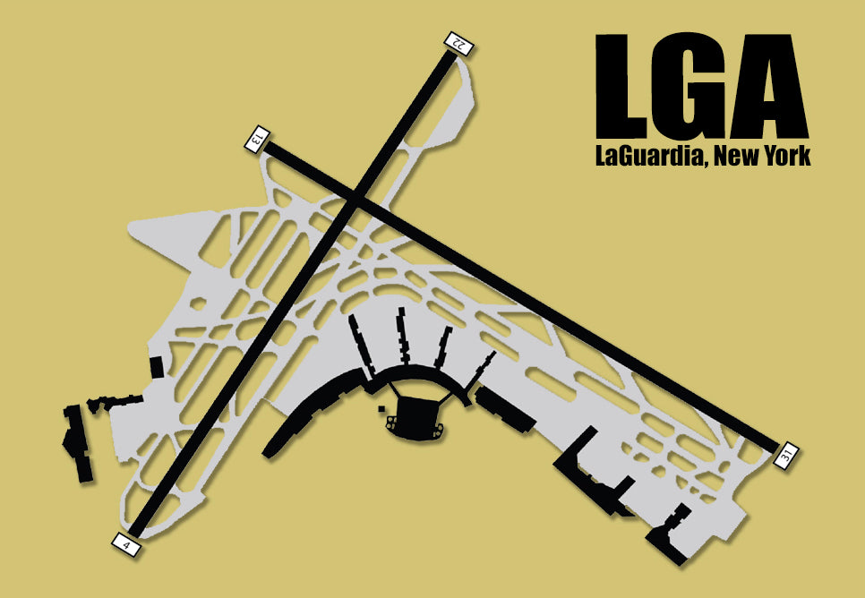 LGA LaGuardia Airport Diagram Fridge Magnet (MM10002)