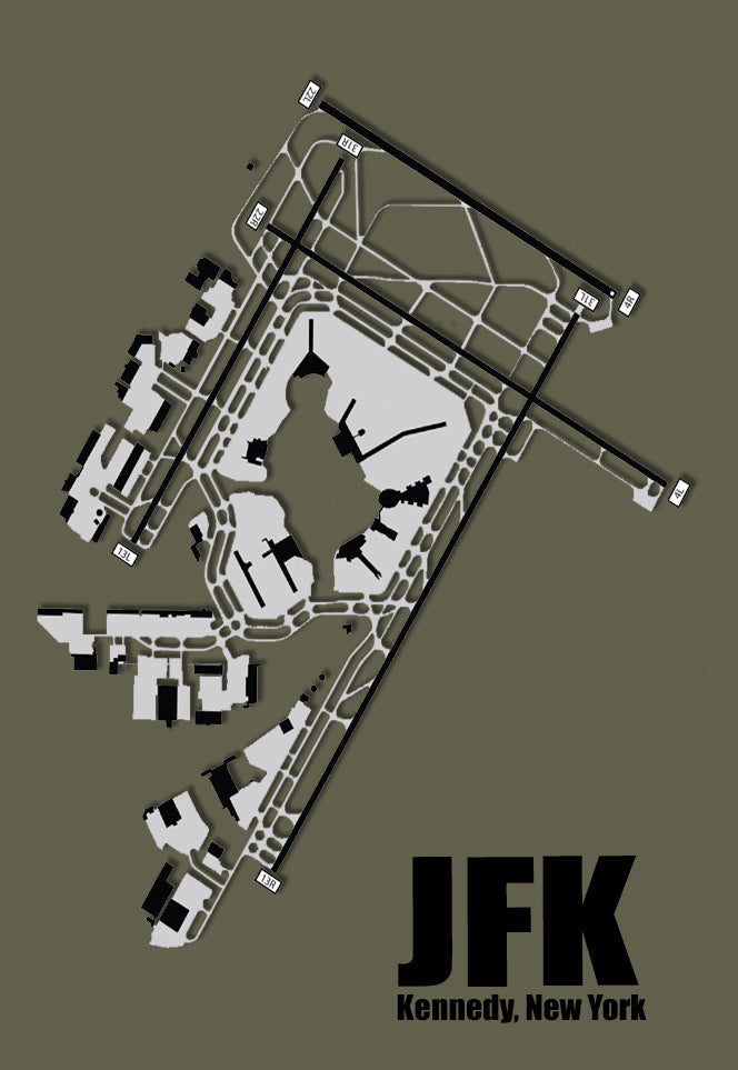 JFK Kennedy Airport Diagram Fridge Magnet (MM10003)