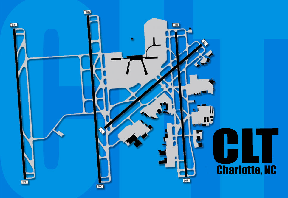 CLT Charlotte Airport Diagram Fridge Magnet (MM10004)