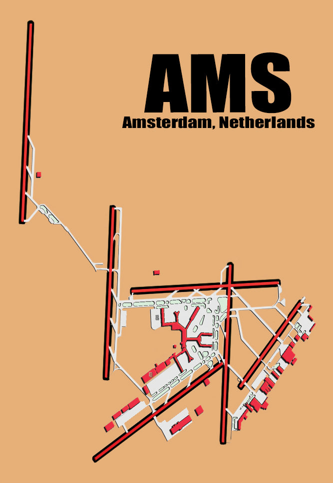 AMS Amsterdam Airport Diagram Fridge Magnet (MM10011)