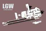 LGW London Gatwick Airport Diagram Fridge Magnet (MM10012)