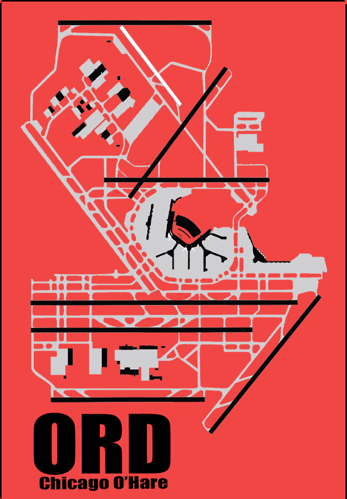ORD O'Hare Airport Diagram Fridge Magnet (MM10016)