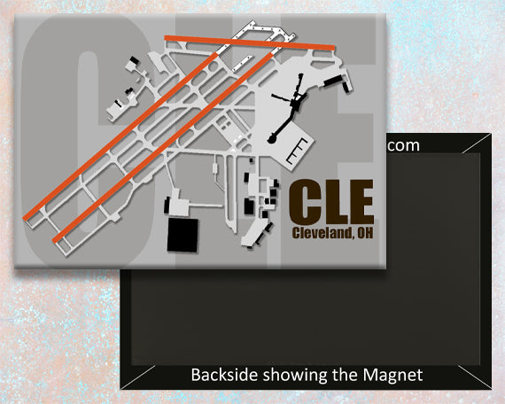 CLE Cleveland Airport Diagram Map Handmade Fridge Magnet (MM10018)