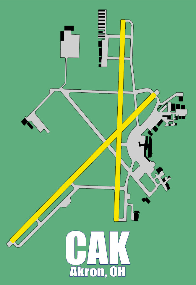 CAK Canton Airport Diagram Map Handmade Fridge Magnet (MM10019)