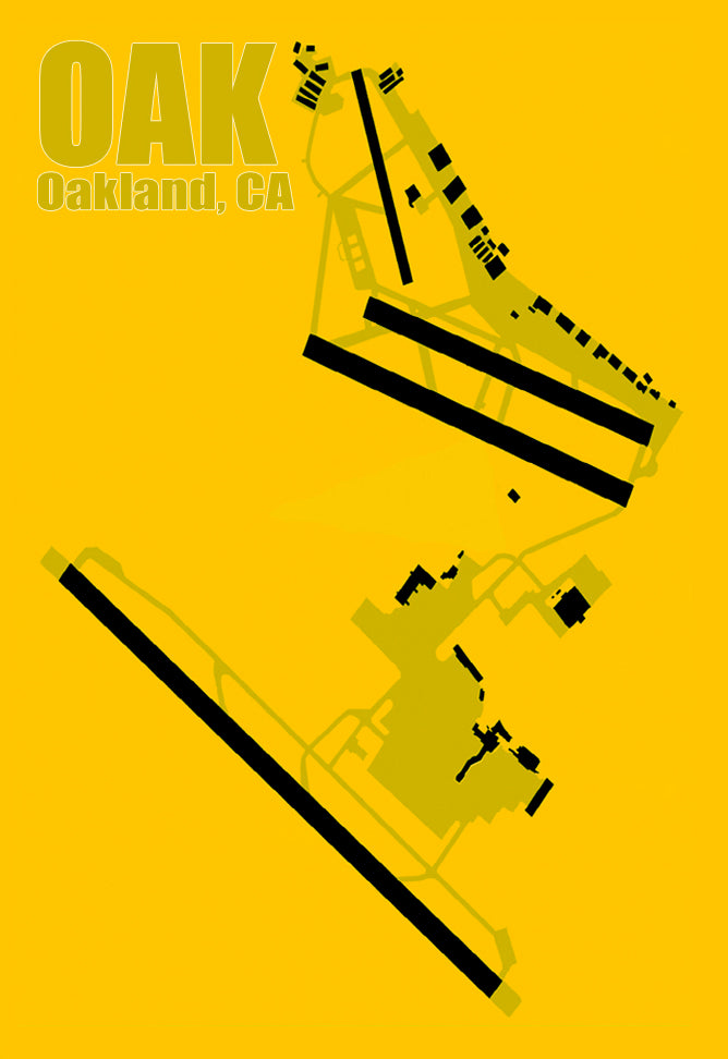 OAK Oakland Airport Diagram Map Fridge Magnet (MM10022)
