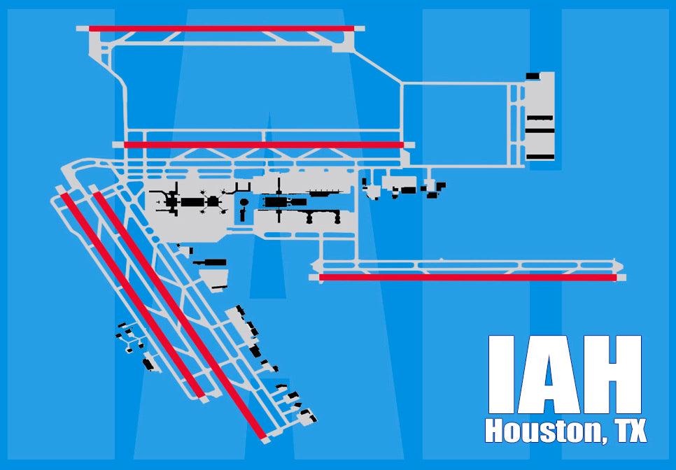 IAH Houston Airport Diagram Map Fridge Magnet (MM10027)