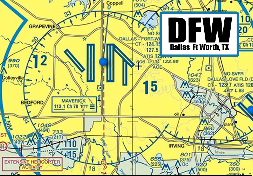 DFW Airport Sectional Map Fridge Magnet (MM10509)