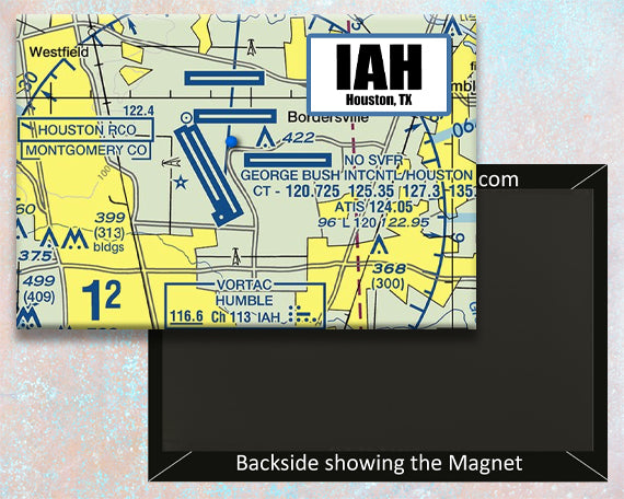 IAH Airport Sectional Map Fridge Magnet (MM10511)
