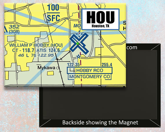 HOU Airport Sectional Map Fridge Magnet (MM10512)