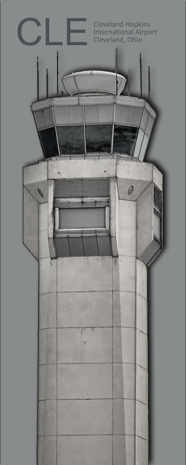 CLE Cleveland Int'l Airport Retired Tower Handmade Fridge Magnet (PMA9009)