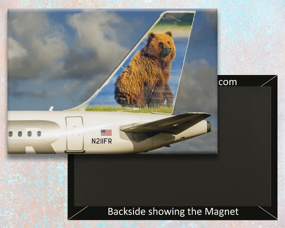 Frontier Airlines Tail Grizwald Grizzly Bear Fridge Magnet (PMCT4022)