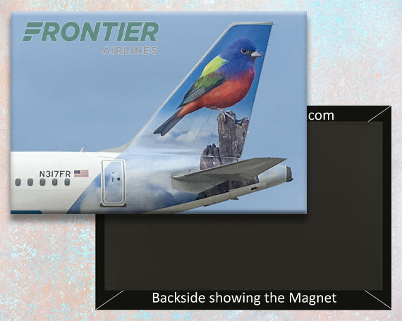 Frontier Airlines - Georgia the Pained Bunting Tail Logo Fridge Magnet (PMCT4031)