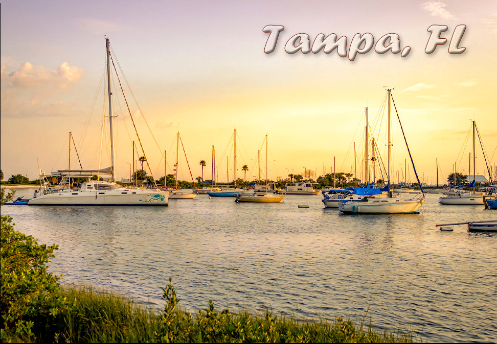 Sailboat Sunset Tampa Fridge Magnet (PMD10032)