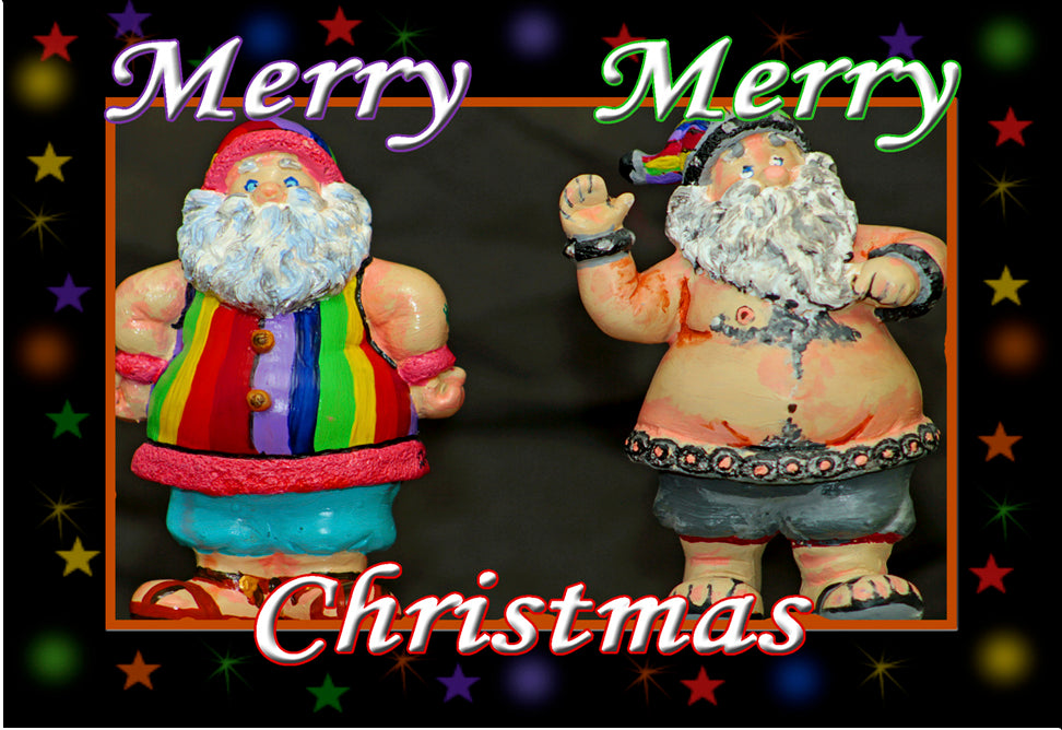 Two Santa Claus Fridge Magnet (PMH11005)