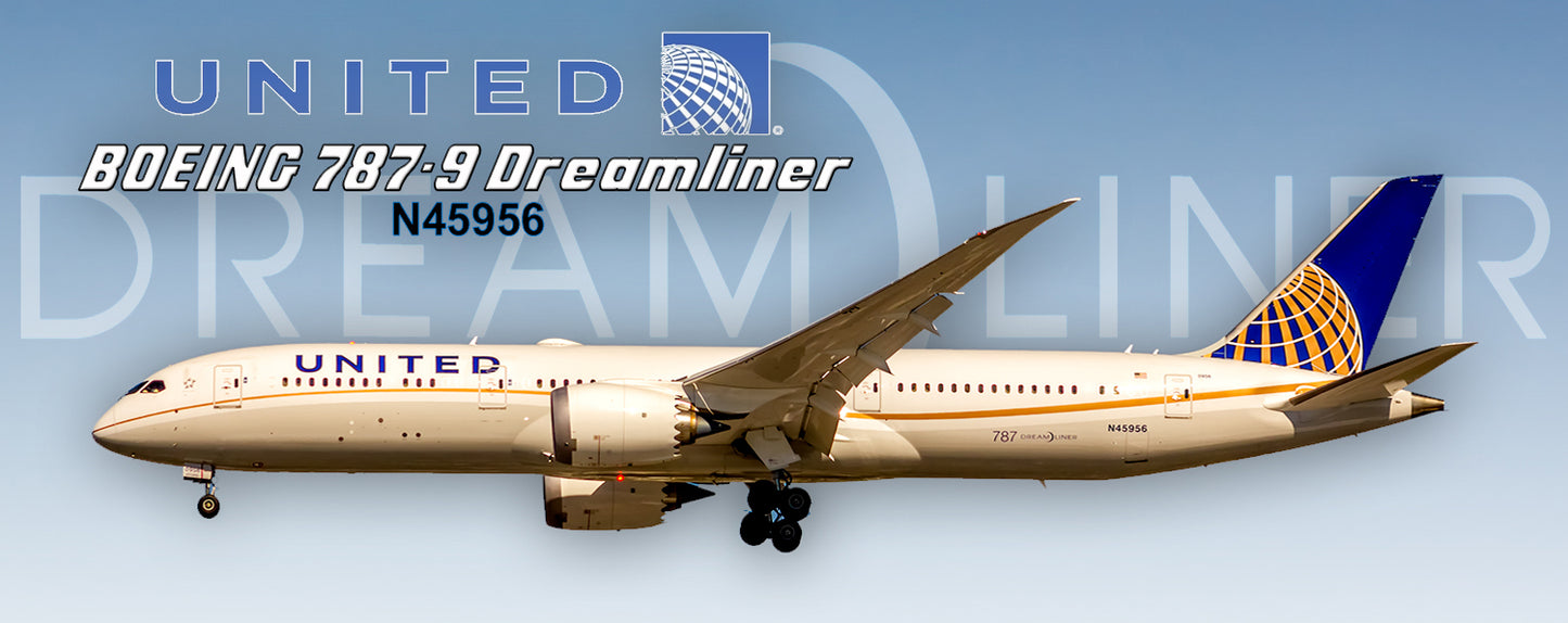 United Airlines Boeing 787-9 Dreamliner Fridge Magnet (PMT1640)