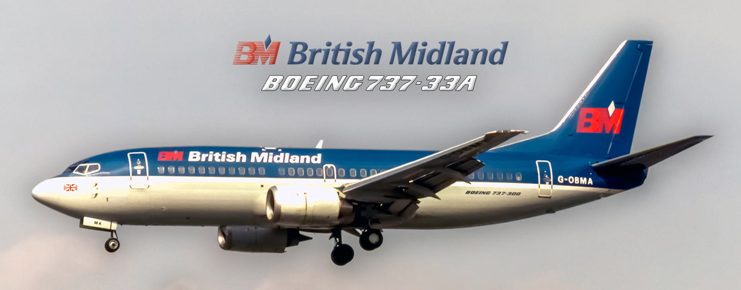 British Midland Airlines 90s Boeing 737 Fridge Magnet (PMT1669)