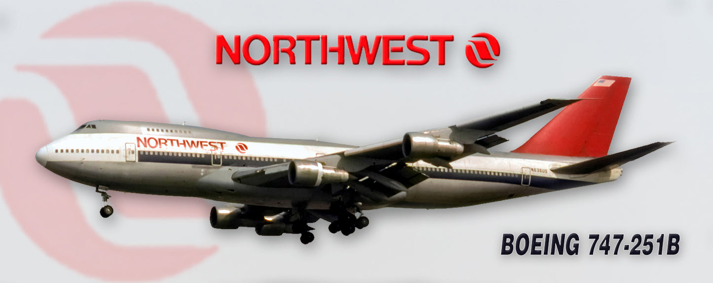 Northwest Airlines Boeing 747-251B Fridge Magnet (PMT1728)