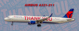 Delta Air Lines Airbus A321-211 Thank You Colors Fridge Magnet PMT1790