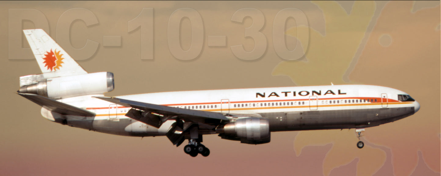 National Airlines Douglas DC-10-30 Handmade 2" x 5" Fridge Magnet (PMT1795)
